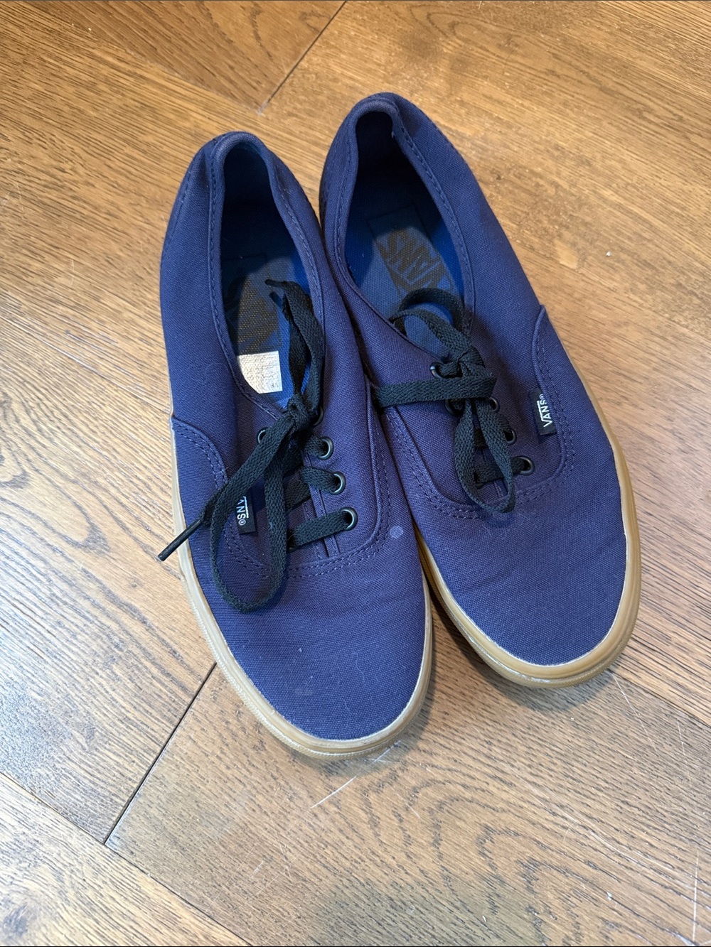 Vans Navy Canvas Low-Top Sneakers with Gum Sole